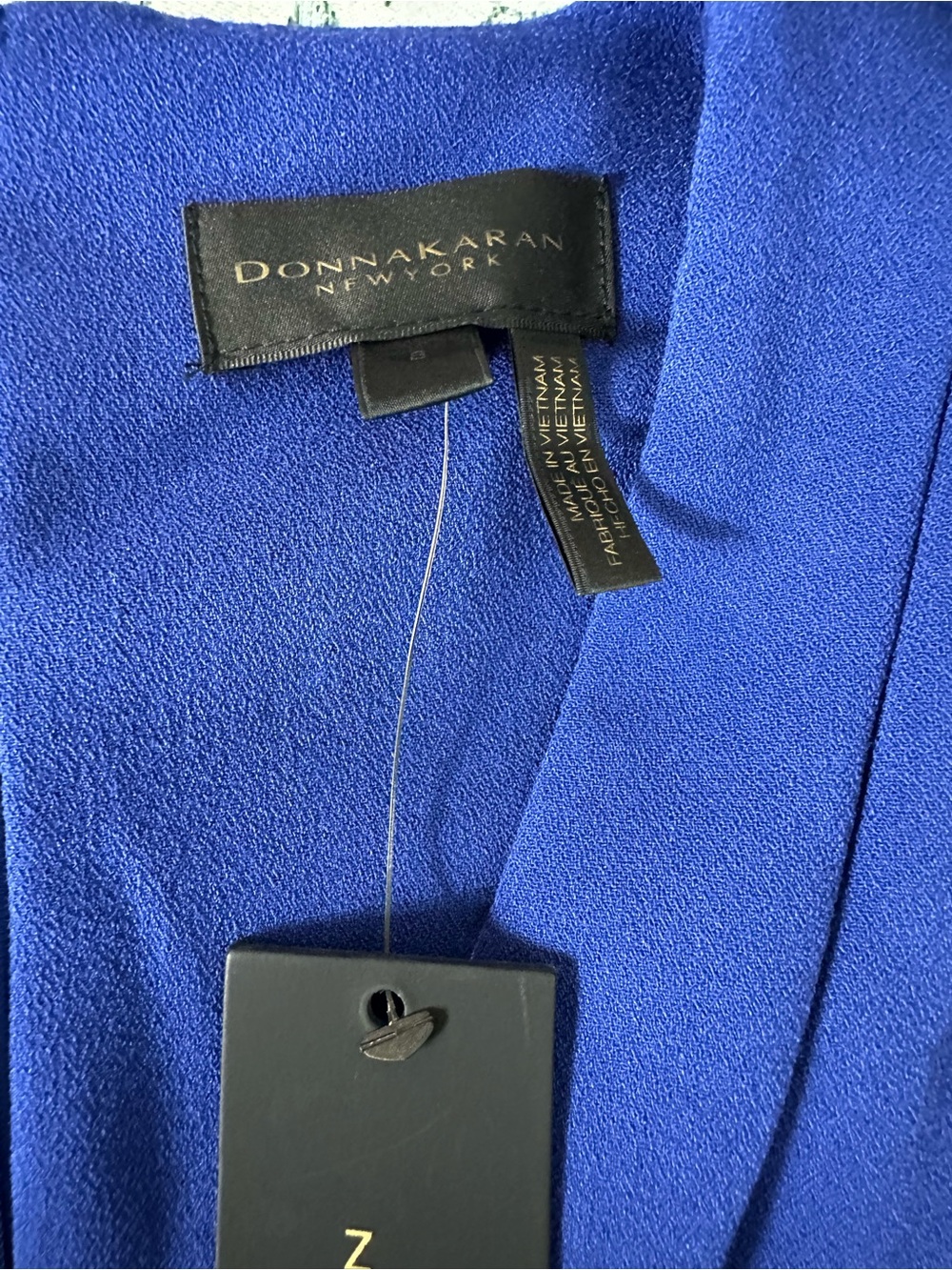 Donna Karan Cobalt V-Neck Midi Dress - Picture 10 of 15